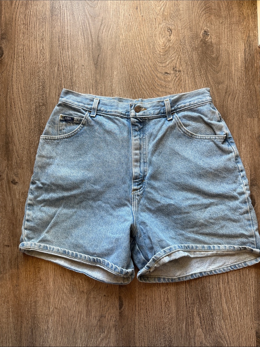 Lee Light Wash High-Rise Denim Shorts
